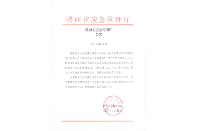 陕西省应急管理厅公告